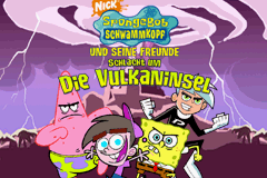 SpongeBob SquarePants and Friends: Battle for Volcano Island title screen for GameBoy Advance